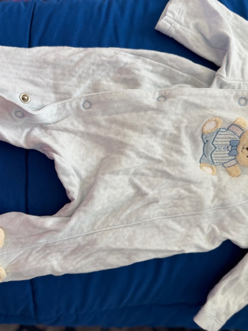 Little Me Light Blue Baby Onesie